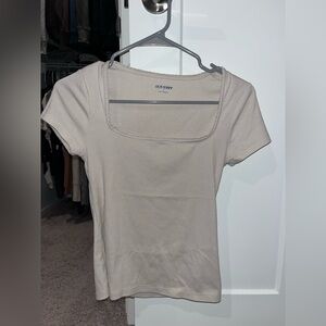 Old Navy Women's Beige Short Sleeve Tee